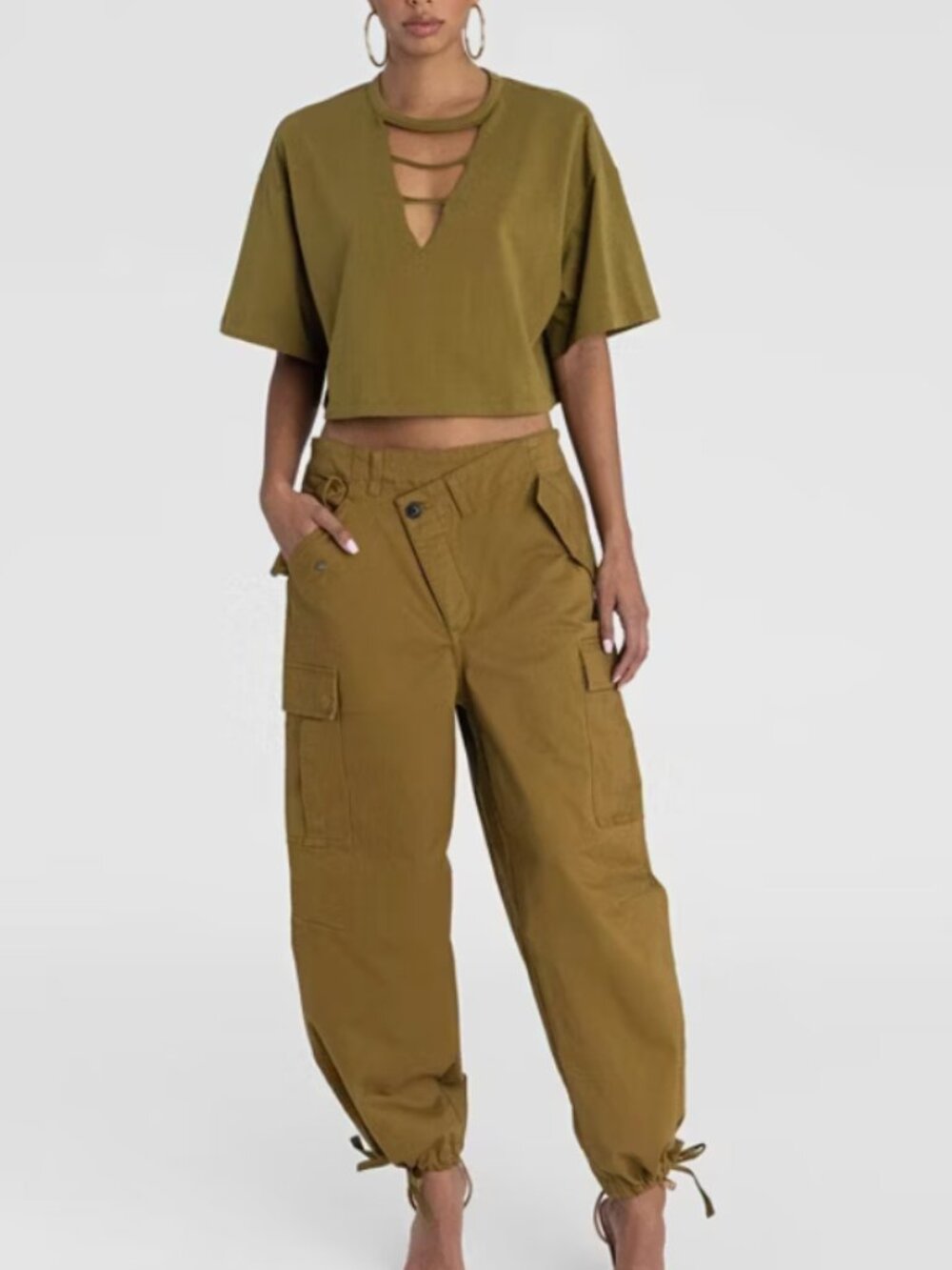 KBB by KAHLANA Women's Mid-Rise Straight Leg 'The Cargo Jogger' - Picture 3 of 6